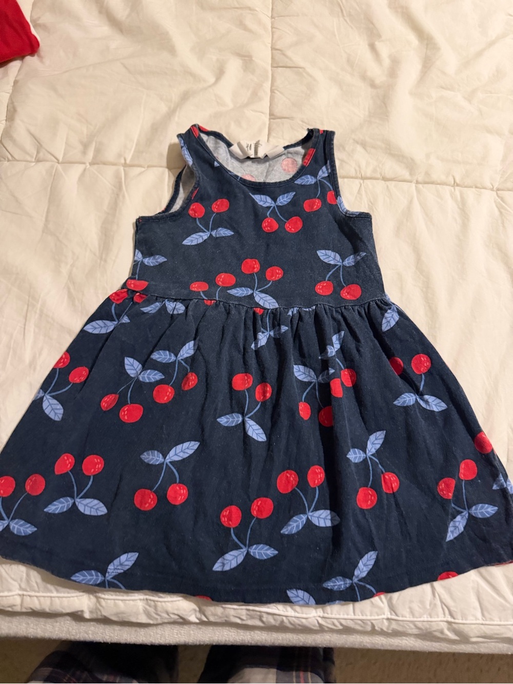 H&M Navy Dress with Red Cherry Print